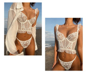 Sabrina Embroidery Lace Ruched Top