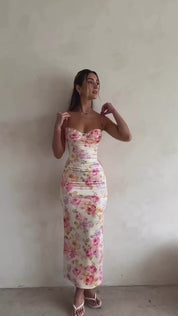 Agness Floral Maxi Bodycon Dress