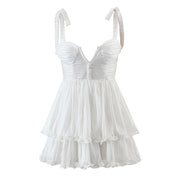 Blooming Jasmine Ruffle Chiffon Mini Dress