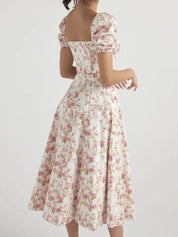 Hot Milkmaid Floral Split Midi Dress