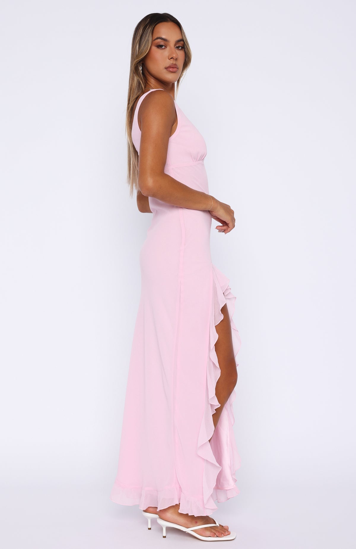 Bianca Slit Maxi Ruffled Dress – Fleur de Vendetta