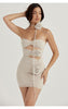 Load image into Gallery viewer, Rose Elegance Mini Dress with Cut-Out Details