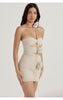 Load image into Gallery viewer, Rose Elegance Mini Dress with Cut-Out Details