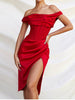 Load image into Gallery viewer, Draped Diva One-Shoulder Corset Bodycon Midi Dress