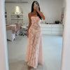 Blush of Elegance Pink Lace Maxi Dress