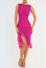 Mermaid Whispers Ruffled Ruched Hem Midi Dress