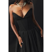 Adriana Midi A-Line Strapless Corset Dress