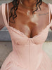 Load image into Gallery viewer, Bombshell Long Sleeve Bustier Corset Frill Mini Dress