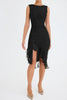 Mermaid Whispers Ruffled Ruched Hem Midi Dress