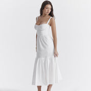 Belle White Midi Dress