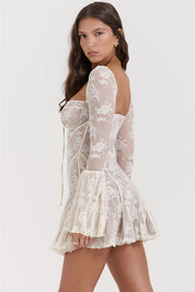 Lace Serenade Flare Sleeve Mini Dress