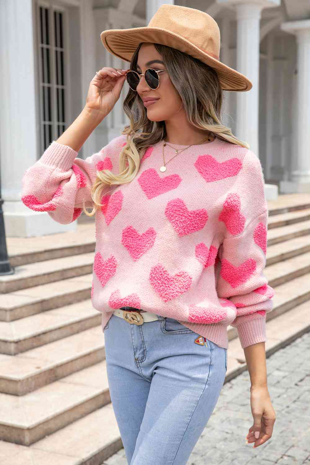 Love Notes Heart Pattern Sweater