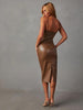 Load image into Gallery viewer, Sultry Allure Vegan Leather Midi Dress