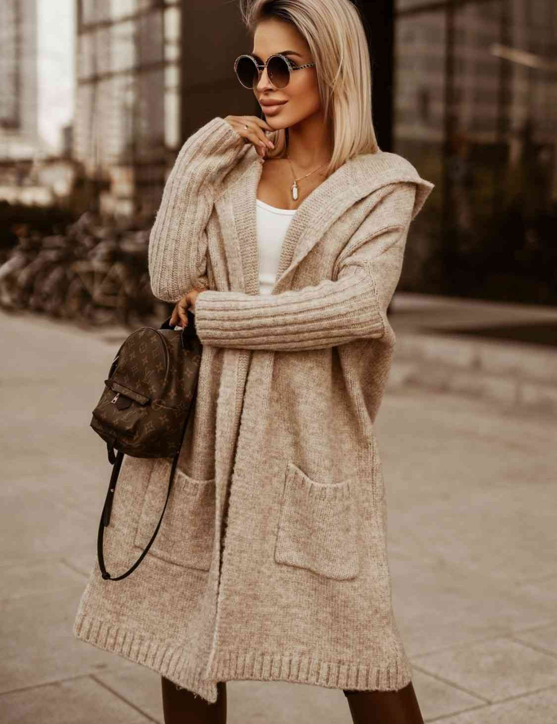 Street Style Graphic Hooded Cardigan