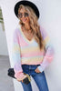 Pastel Dreamland Multi Colored Rib-Knit Sweater
