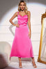 Load image into Gallery viewer, Hot Pink Serenade Backless Satin Maxi Dress