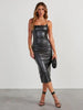 Load image into Gallery viewer, Sultry Allure Vegan Leather Midi Dress