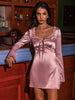 Load image into Gallery viewer, Satin Sonata Long Sleeve Night Mini Dress