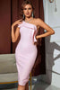 Load image into Gallery viewer, Pretty in Pink One-Shoulder Midi Bodycon Dress