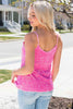 Pink Sparkling Elegance Sequin Cami Top