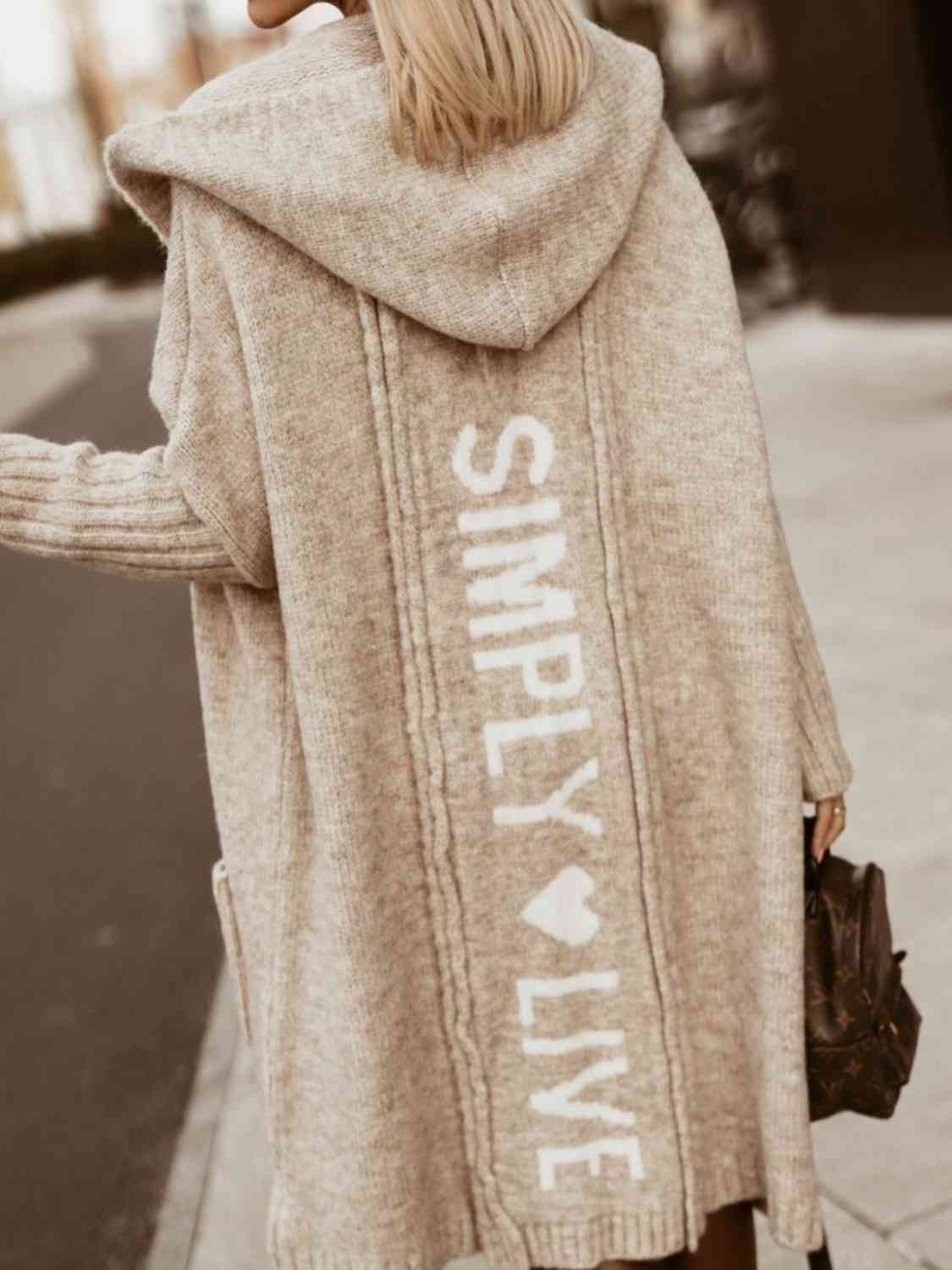 Street Style Graphic Hooded Cardigan