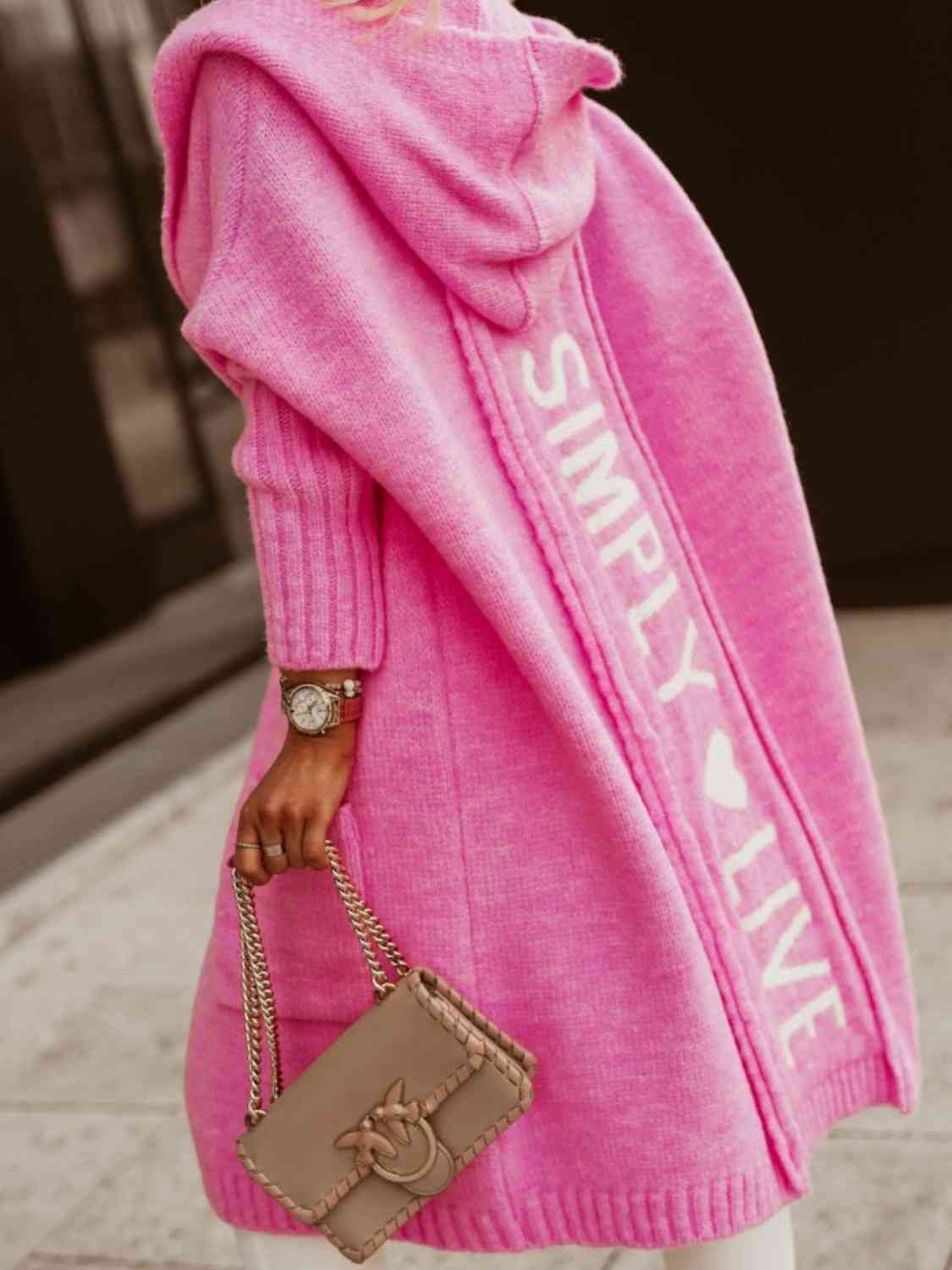 Street Style Graphic Hooded Cardigan